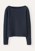 Boat-neck sweater, Dark petrol, webstill