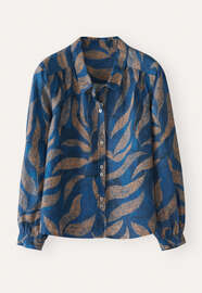 Printed blouse, Blue gold, webstill