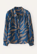 Printed blouse, Blue gold, webstill
