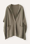 Hooded cardigan, Olive grey, webstill