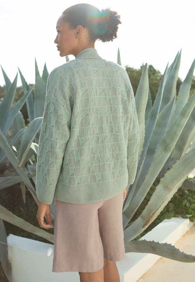 Patterned cardigan, Aqua taupe, completeTheLook