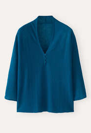 V-neck buttoned sweater, Bright teal, webstill
