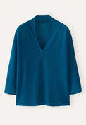 V-neck buttoned sweater, Bright teal, webstill