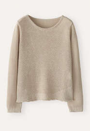 Moss-stitch sweater, Parchment, webstill
