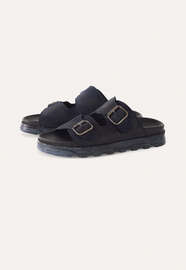 Chunky-buckle sandals, Navy, webstill