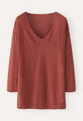 V-neck sweater, Terracotta red, webstill