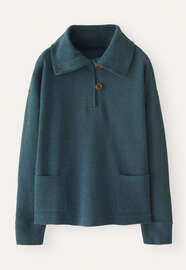 Funnel-neck tunic, Petrol teal, webstill