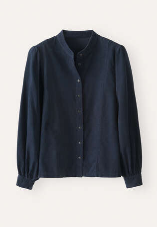 Gathered sleeve blouse, Ink, webstill
