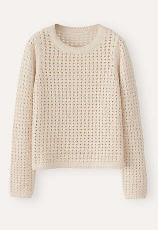 Crochet sweater, Parchment, webstill