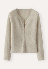 Cable-stitch cardigan, Natural stone, webstill