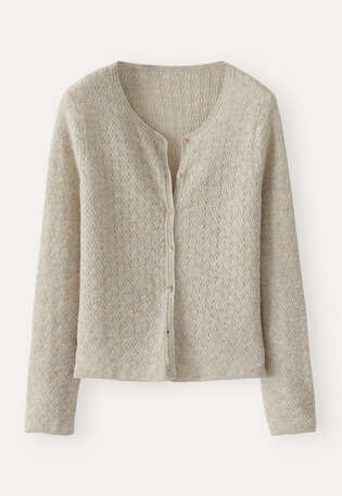 Cable-stitch cardigan, Natural stone, webstill