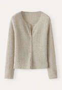 Cable-stitch cardigan, Natural stone, webstill