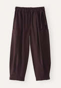 Cropped pull-on trousers, Fig brown, webstill