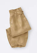 Wide cropped linen trousers, Ochre stone, webstill