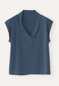 Fold-over v-neck top, Cornflower grey, webstill