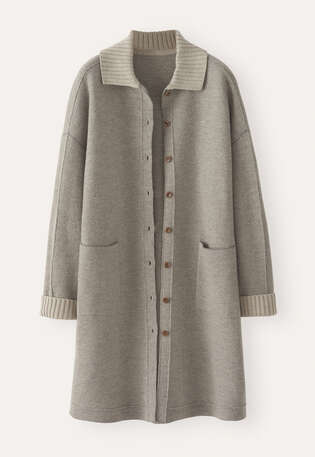 Herringbone coatigan, Taupe fawn, webstill