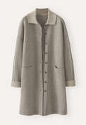 Herringbone coatigan, Taupe fawn, webstill