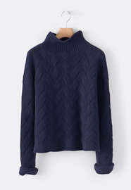 Cable sweater, Navy, webstill