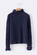 Cable sweater, Navy, webstill