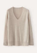 V-neck sweater, Ecru fawn, webstill