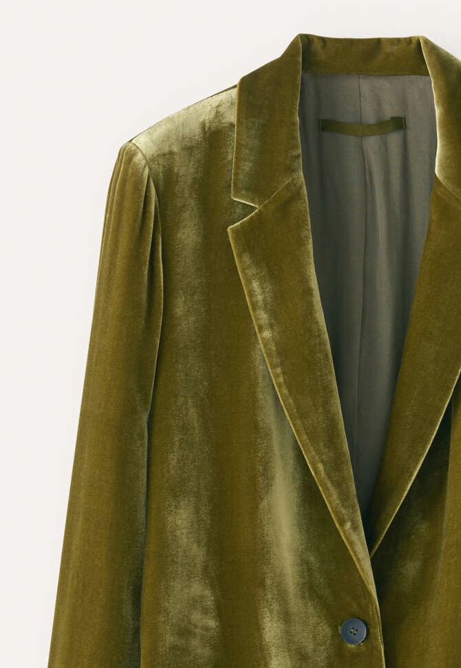 Velvet jacket, Lichen green, completeTheLook