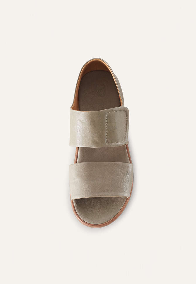 Velcro-strap sandals, Grey olive, completeTheLook