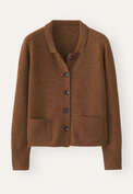Knitted jacket, Chilli brown, webstill