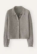 Moss-stitch cardigan, Taupe mint, webstill
