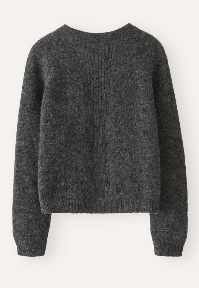Raglan-sleeve cardigan, Charcoal, completeTheLook