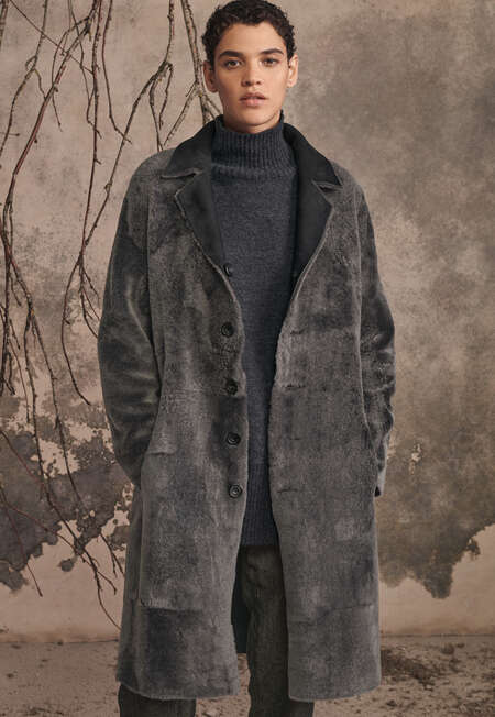 Sheepskin coat, Charcoal, completeTheLook