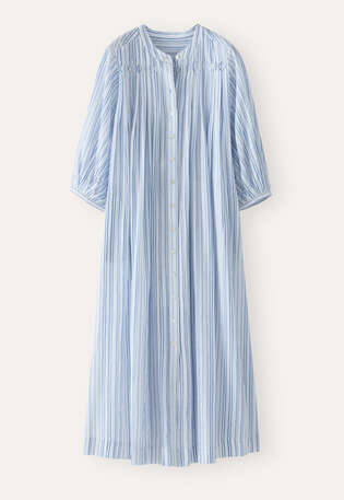 Striped maxi-length dress, Blue white, webstill