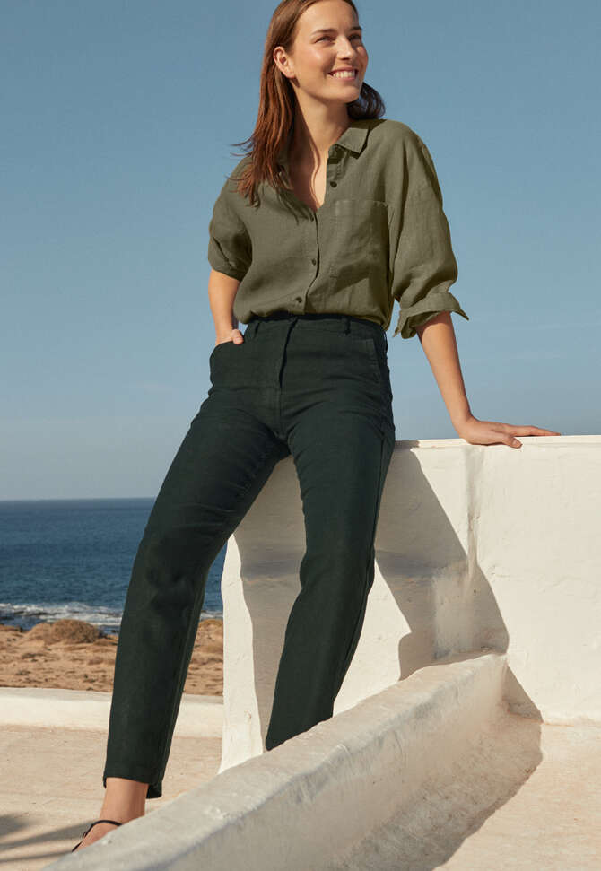 Slim-leg jeans, Bottle green, completeTheLook