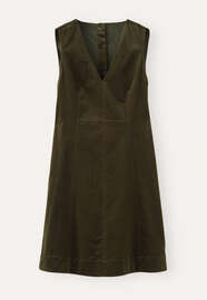 Velvet sleeveless dress, Dark khaki, webstill