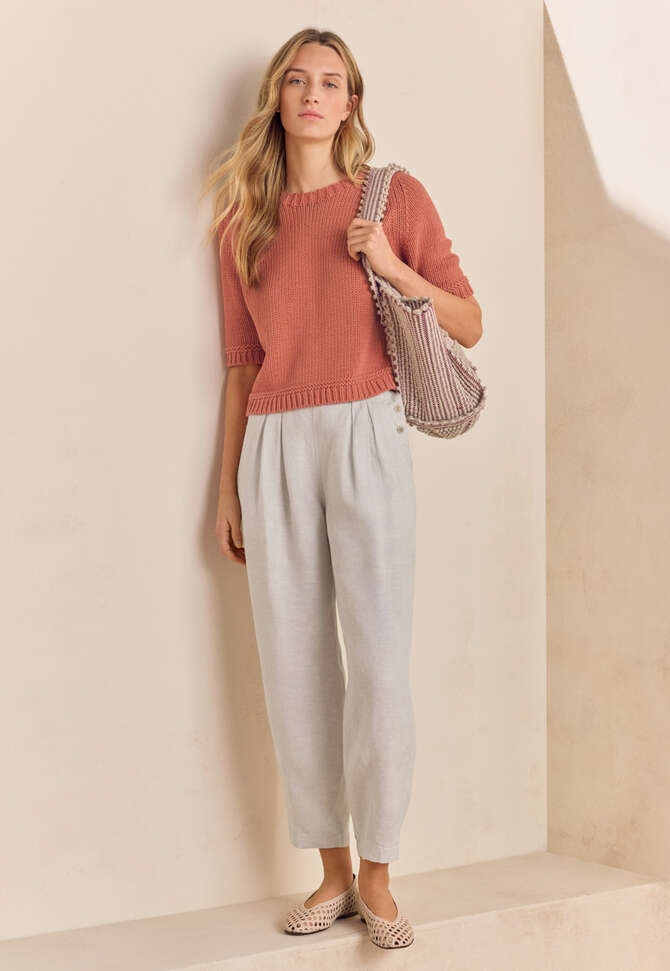Cropped pleated trousers, Ice grey, completeTheLook
