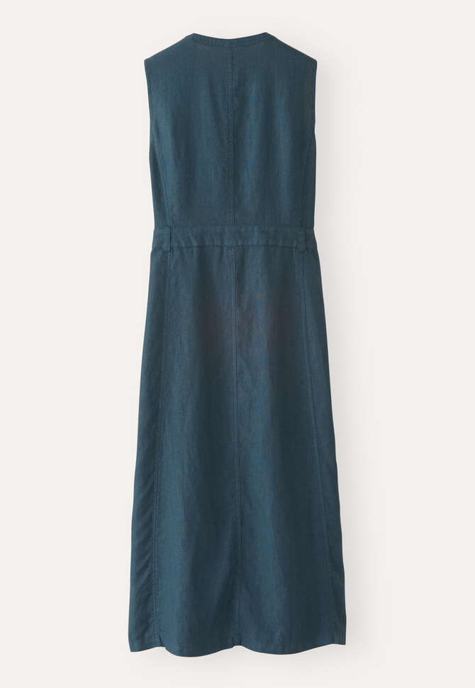 Sleeveless zipped dress, Washed petrol, completeTheLook