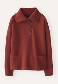 Funnel-neck tunic, Burnt red, webstill