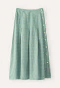 Dobby-weave pleated skirt, Mint aqua, webstill