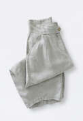 Wide cropped linen trousers, Grey aqua, webstill