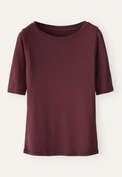 Ribbed jersey top, Claret pink, webstill