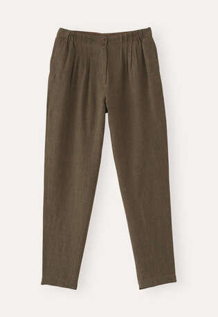 Tapered trousers, Khaki black, webstill