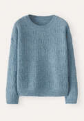 Textured striped sweater, Denim blue, webstill