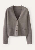 Short knitted jacket, Taupe brown, webstill