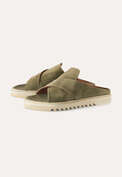 Cross-front sandals, Olive suede, webstill