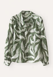 Printed blouse, Forest cream, webstill