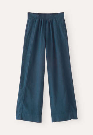 Relaxed wide-leg trousers, Dark denim, webstill