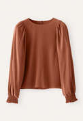 Gathered-sleeve blouse, Blush, webstill