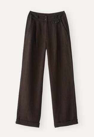 Wide-leg trousers, Black brown, webstill