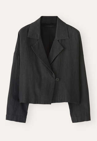 Cropped jacket, Grey black, webstill