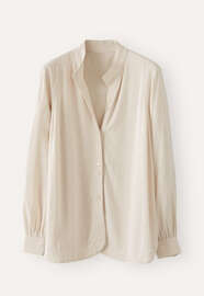 Funnel-neck blouse, Pale natural, webstill