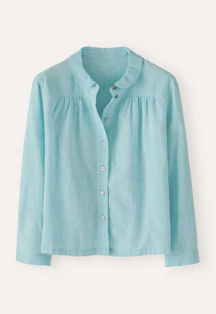 Round-collar shirt, Aqua, webstill